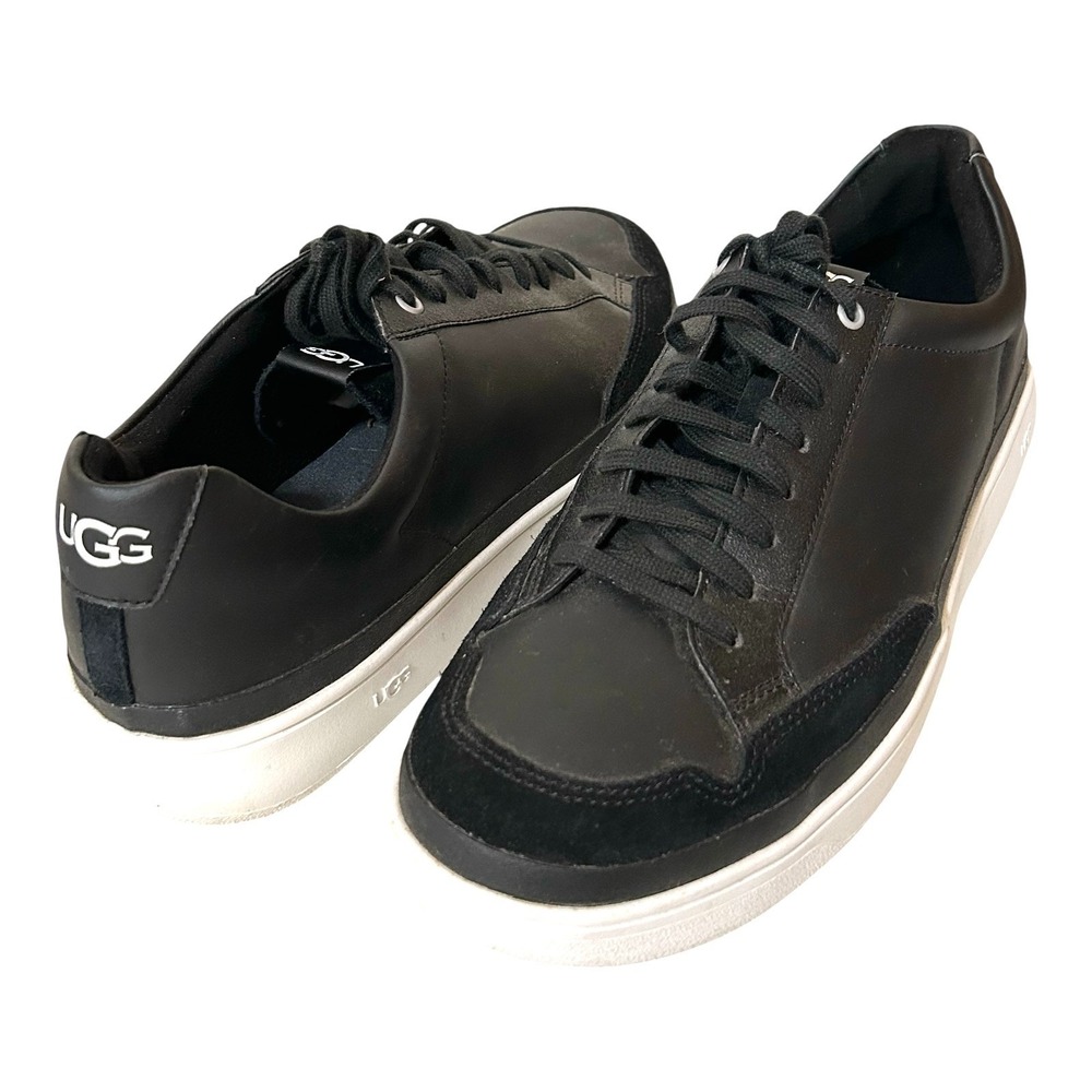 UGG Men's South Bay Low Leather Sneakers Black White EUC Size 10 1108959 Classic